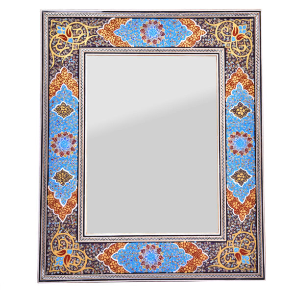 Persian Wooden Mirror Frame – Khatamkari Mahor Design
