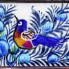 Persian Wooden Mirror Frame – Khatamkari Peacock & Floral Motifs