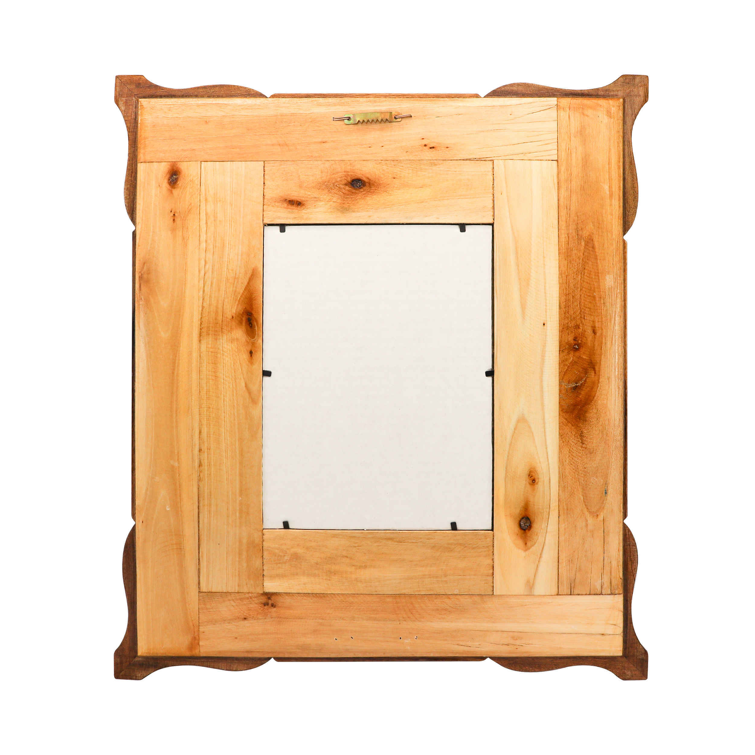 Persian Wooden Mirror Frame – Khatamkari Peacock & Floral Motifs