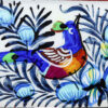 Persian Wooden Mirror Frame – Khatamkari Peacock & Floral Motifs