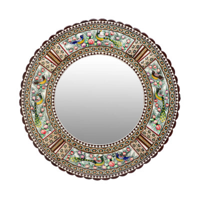 Persian Wooden Mirror Frame – Khatamkari Sparrow & Floral Design