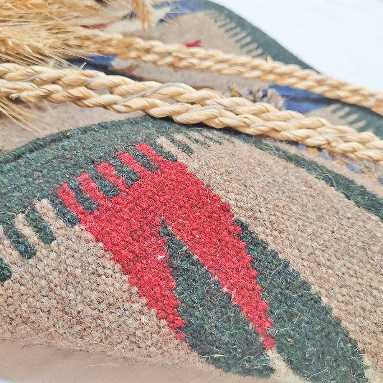 Authentic Persian Wool Kilim Rug Handwoven in Shiraz Qashqai Cream