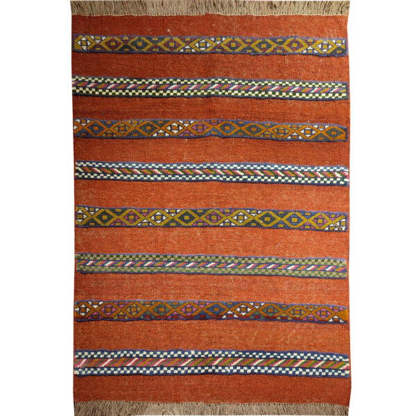 Persian Wool Kilim Rug Handwoven Traditional Striped