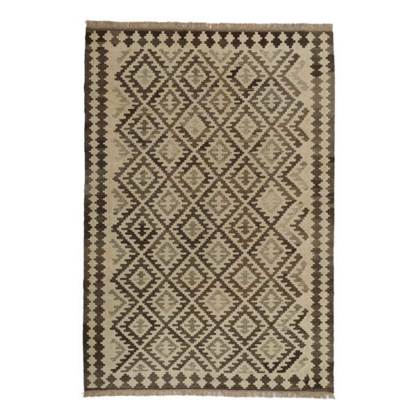 Persian Wool Kilim Rug Handwoven in Fars Qashqai Geometric