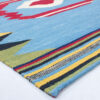 Persian Wool Kilim Rug Artisanal Handwoven Geometric Blue