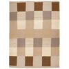 Persian Wool Kilim Rug Handwoven in Fars Checkered Brown