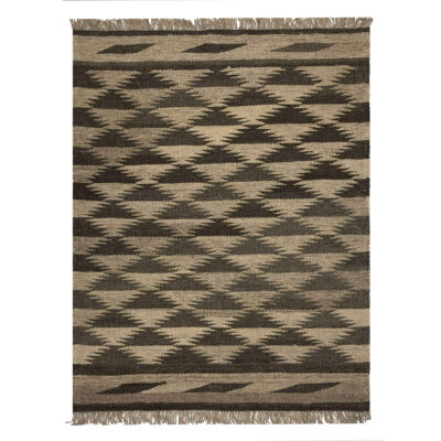 Persian Wool Kilim Rug Handwoven in Shiraz Brown