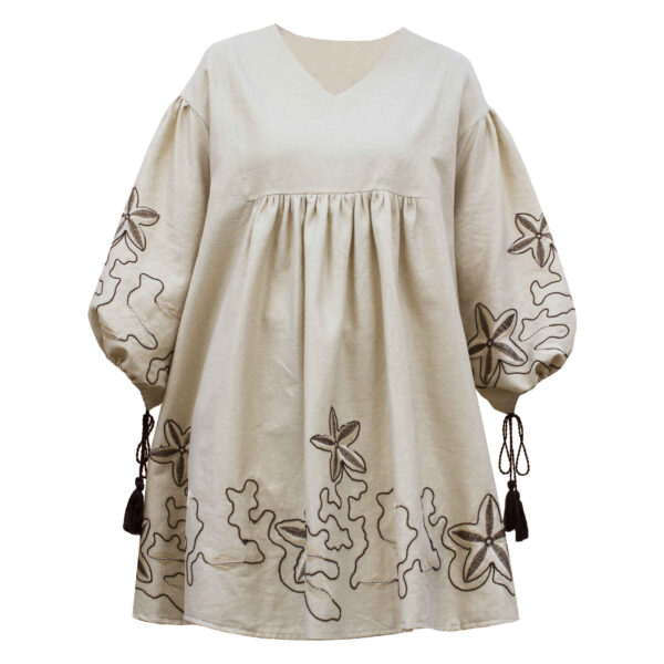 Persian Embroidered Manto with Floral Design for Women