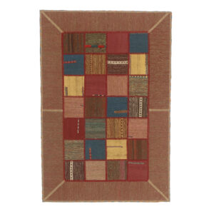 Persian Patchwork Kilim Rug Flatwoven Brick Red