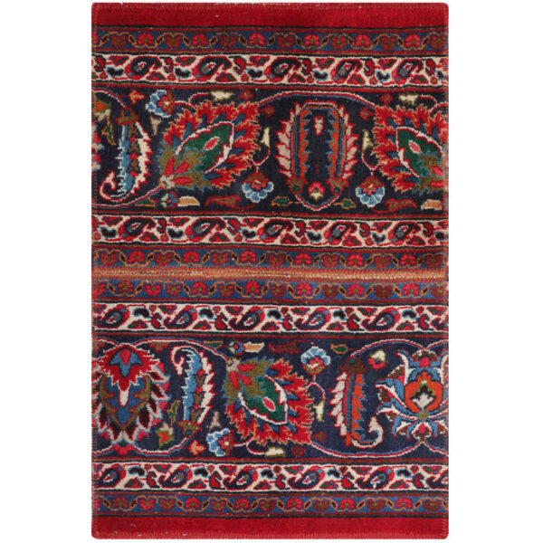 Vintage Persian Hand-Knotted Patchwork Carpet Paisley Red