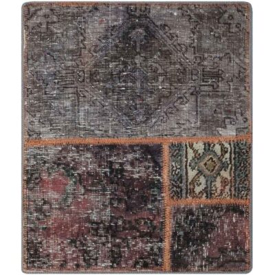 Vintage Persian Hand-Knotted Patchwork Carpet Geometric
