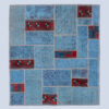 Persian Hand-Knotted Patchwork Carpet Geometric Blue