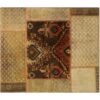 Vintage Persian Hand-Knotted Patchwork Carpet Geometric Brown