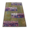Vintage Persian Hand-Knotted Patchwork Carpet Geometric Green