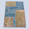 Persian Hand-Knotted Patchwork Carpet Light Blue