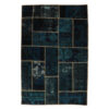 Persian Hand-Knotted Patchwork Carpet Navy Blue
