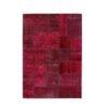 Vintage Persian Hand-Knotted Patchwork Carpet Magenta