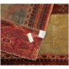 Vintage Persian Hand-Knotted Patchwork Carpet Geometric Red