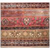 Vintage Persian Hand-Knotted Patchwork Carpet Striped