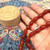 Islamic Agate Rosary Crafted with 33 Prayer Beads Tasbih Red II