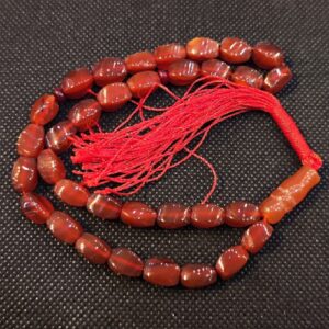 Islamic Agate Rosary Crafted with 33 Prayer Beads Tasbih Natural