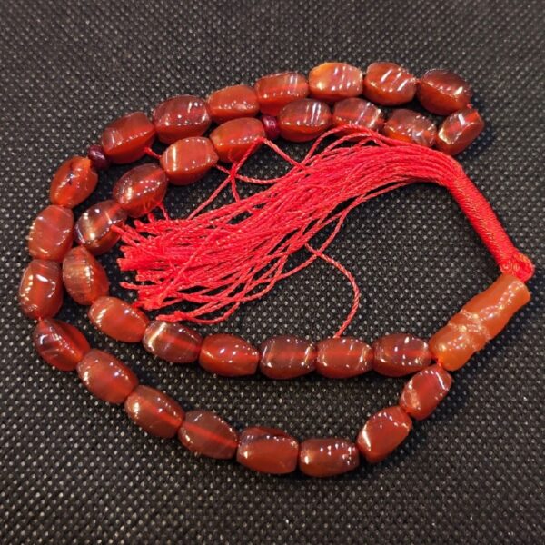 Islamic Agate Rosary Crafted with 33 Prayer Beads Tasbih Natural