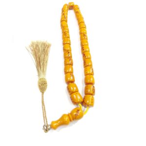 Islamic Sandalus Resin Rosary Crafted with 33 Prayer Beads Tasbih Yellow