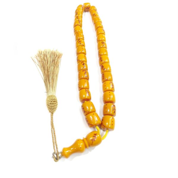 Islamic Sandalus Resin Rosary Crafted with 33 Prayer Beads Tasbih Yellow