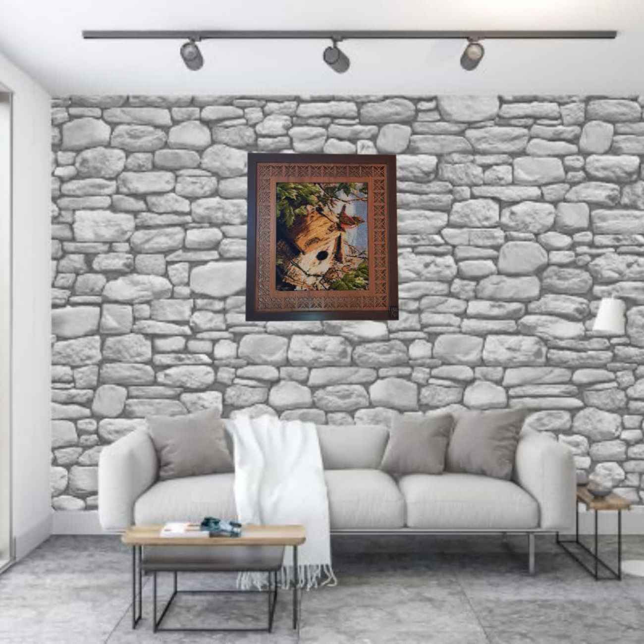 Hand-Knotted Persian Pictorial Rug Depicting Bird’s Nest