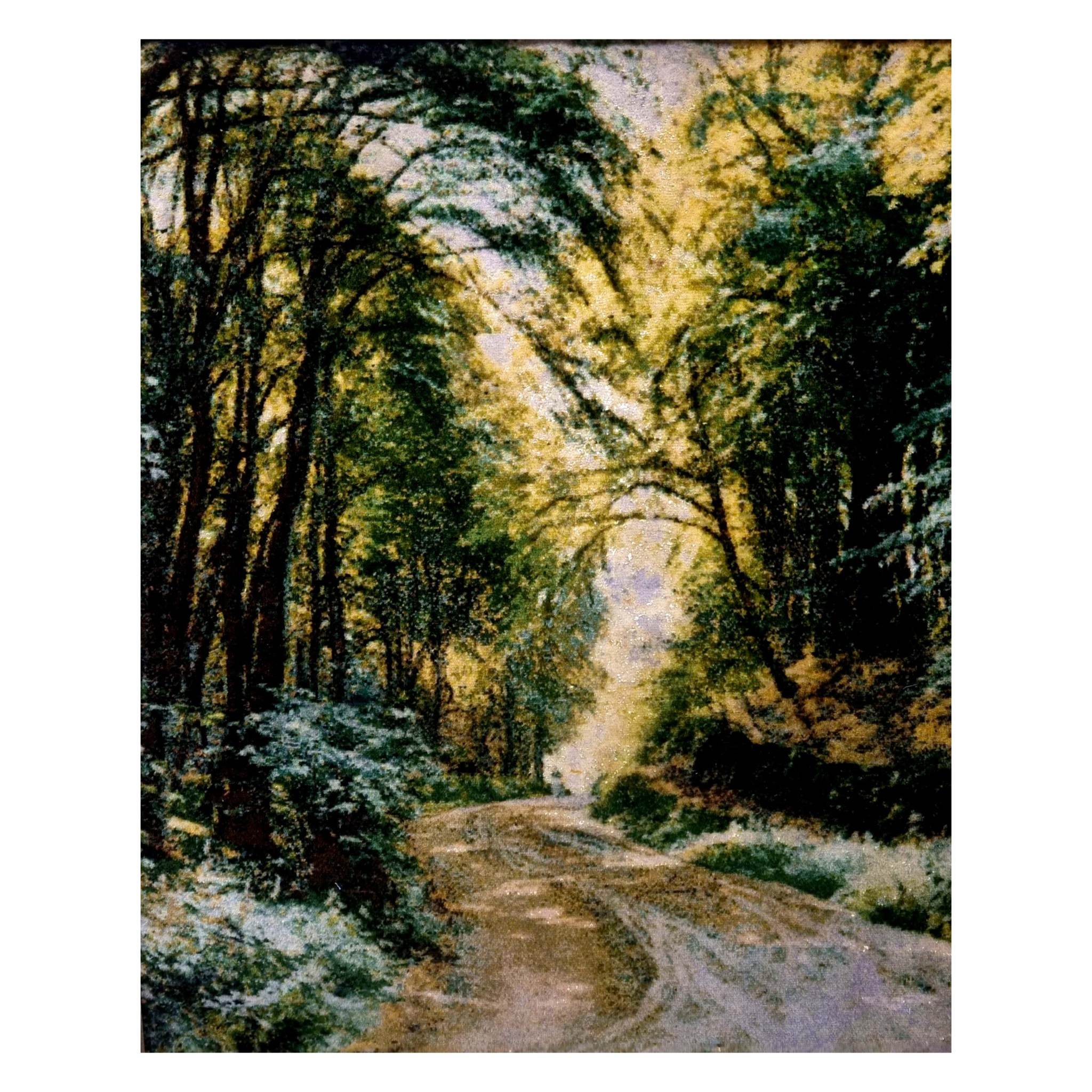 Hand-Knotted Persian Pictorial Rug Depicting Forest