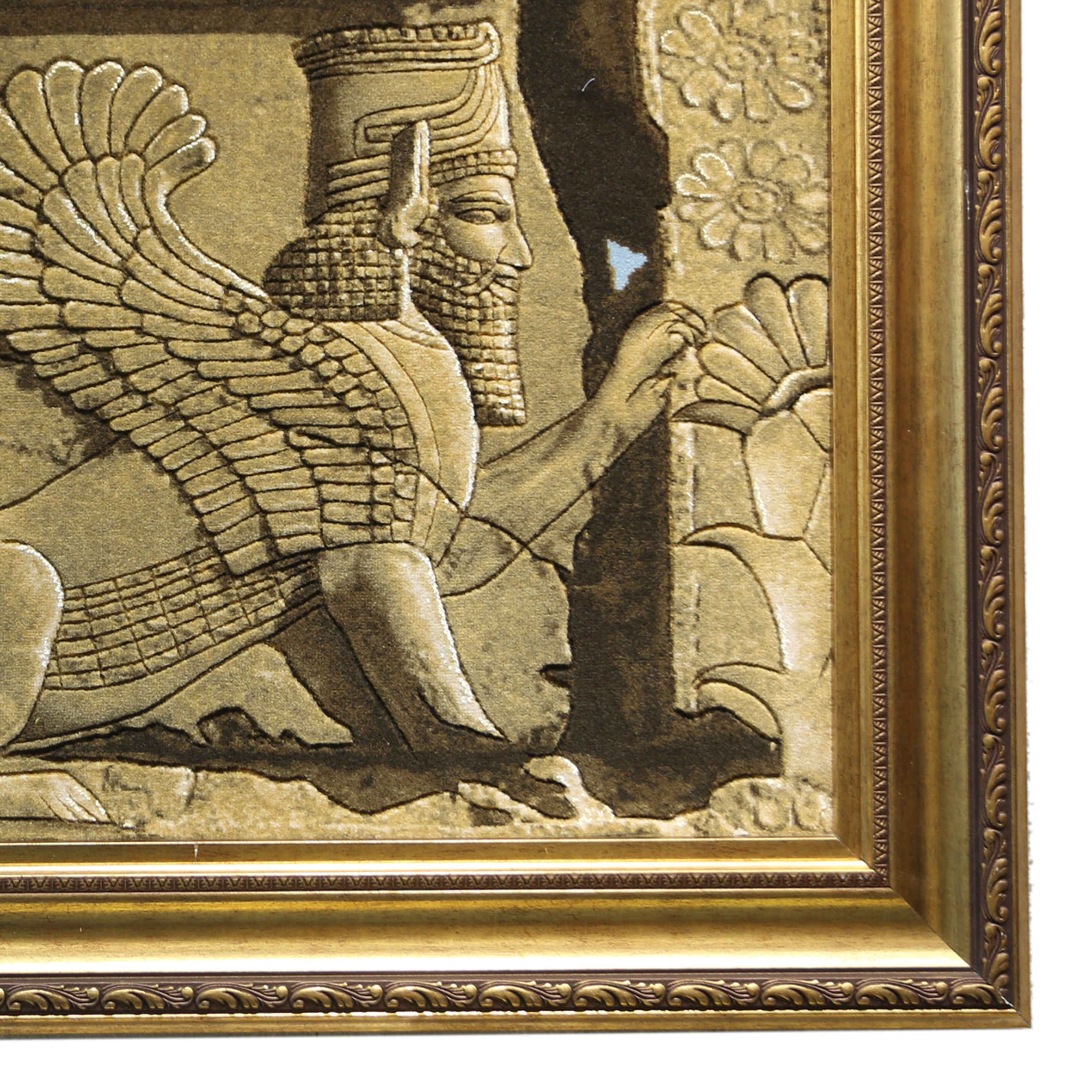 Hand-Knotted Persian Pictorial Rug from Tabriz Depicting Achaemenid Lion