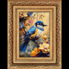 Hand-Knotted Persian Pictorial Rug from Tabriz Depicting Bird & Flowers