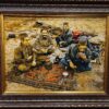 Hand-Knotted Persian Pictorial Rug from Tabriz Depicting Nomadic People