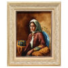 Hand-Knotted Persian Pictorial Rug from Tabriz Depicting Qajar Woman