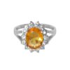 Yellow Citrine Silver Ring for Women Samin