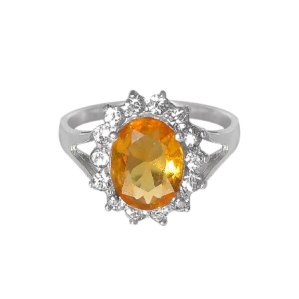 Yellow Citrine Silver Ring for Women Samin
