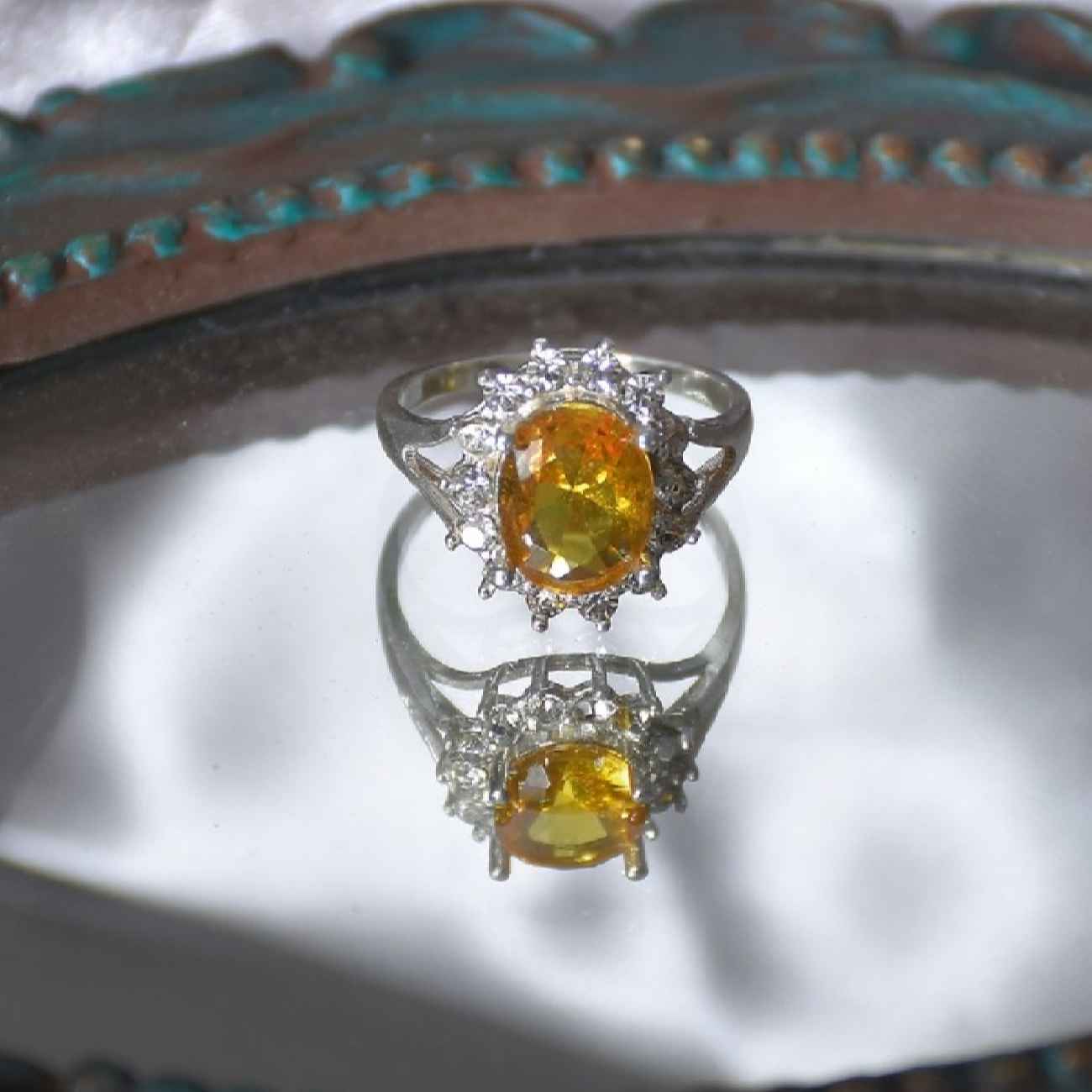Yellow Citrine Silver Ring for Women Samin