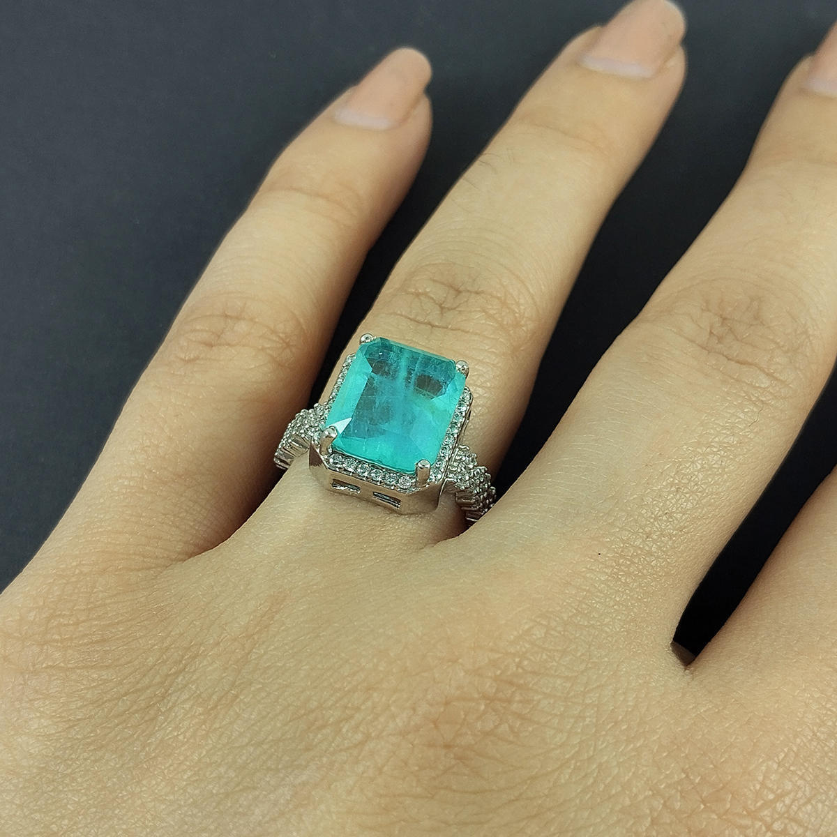 Blue Citrine Silver Ring for Women