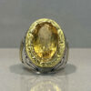 Persian Yellow Citrine Silver Ring for Men Aref