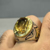Persian Yellow Citrine Silver Ring for Men Aref