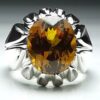 Persian Yellow Citrine Silver Ring for Men Dara