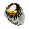 Persian Yellow Citrine Silver Ring for Men Dara
