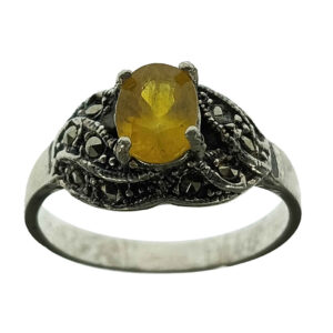 Persian Silver Ring with Citrine for Women