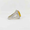 Persian Yellow Citrine Silver Ring for Men Afsoon