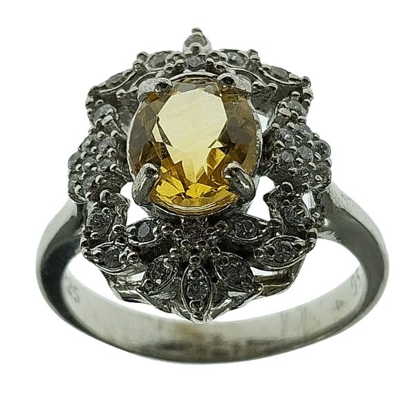 Yellow Citrine Silver Ring for Women Anahita