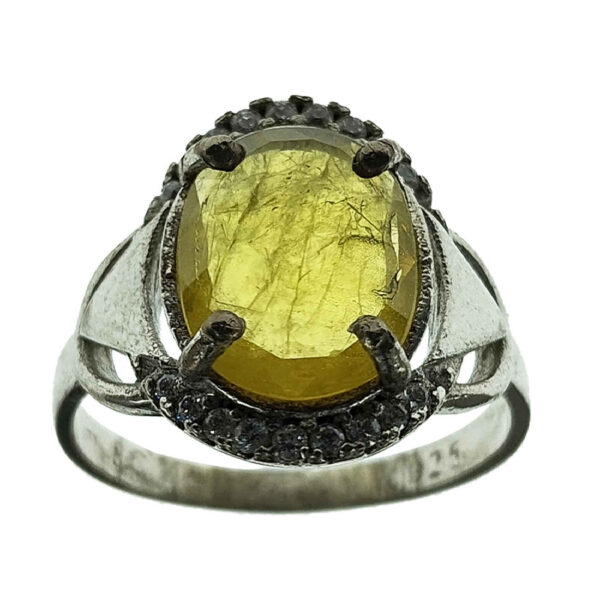 Yellow Citrine Silver Ring for Women Farideh