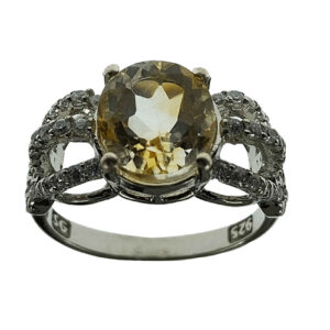 Persian Silver Ring with Citrine for Women Gelareh