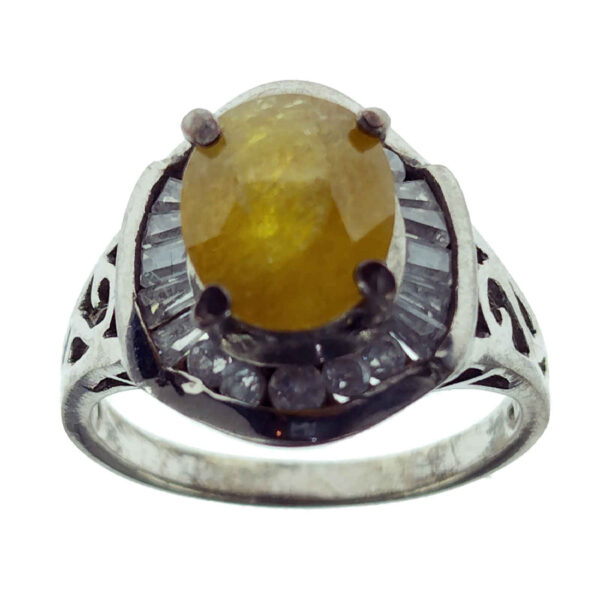 Yellow Citrine Silver Ring for Women Pareevash