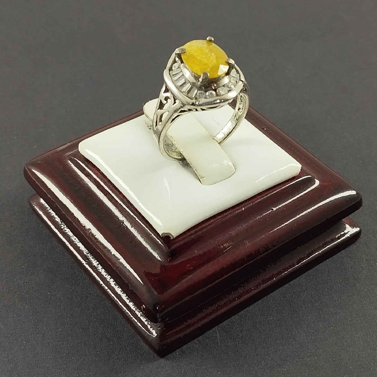 Yellow Citrine Silver Ring for Women Pareevash
