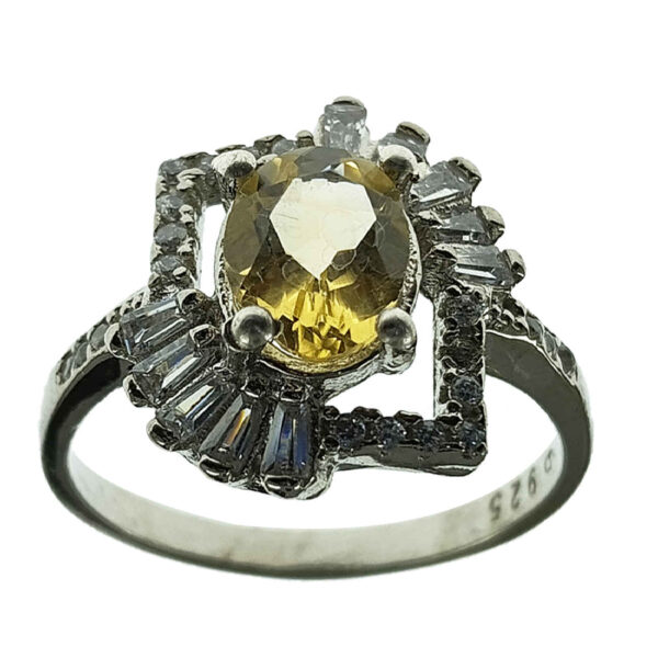 Yellow Citrine Silver Ring for Women Sussan